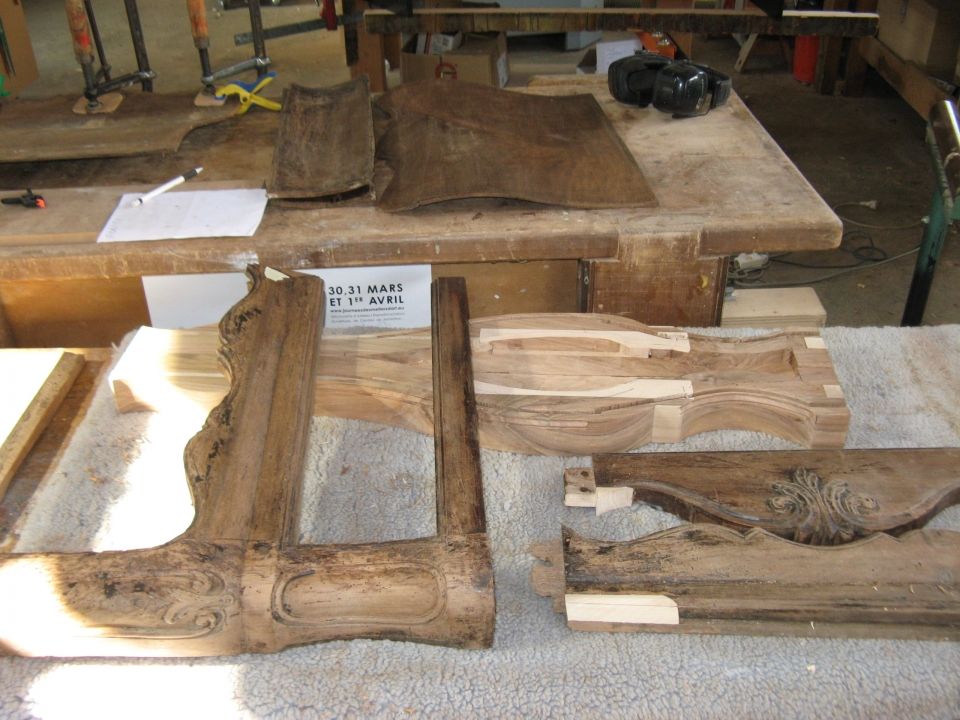 Commode tombeau - pendant les travaux de restauration