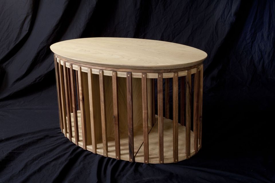 Table basse - La Nasse - Gamme édition Vallon chataignier et noyer massif