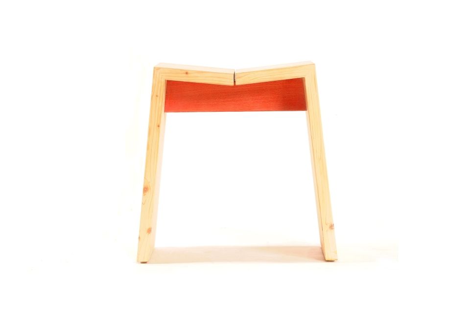 Tabouret bas MEZENC - Atelier Vallon artisan ébéniste Ardèche 02